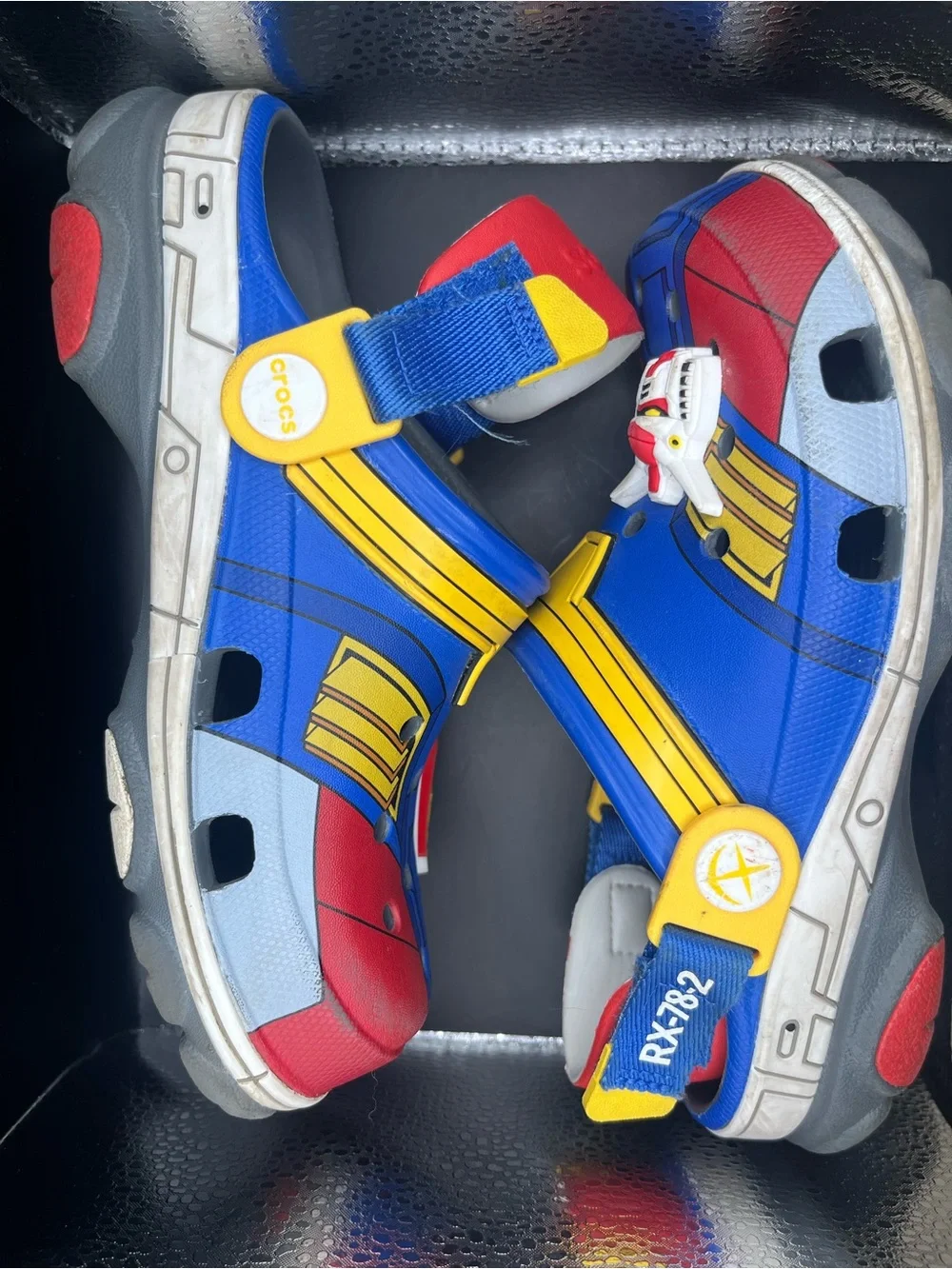 CROCS Kids' Blue, Red & Yellow Robot-Themed Clog